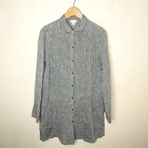 J. Jill Love Linen Shirt Tunic Side Slits Lagenlook